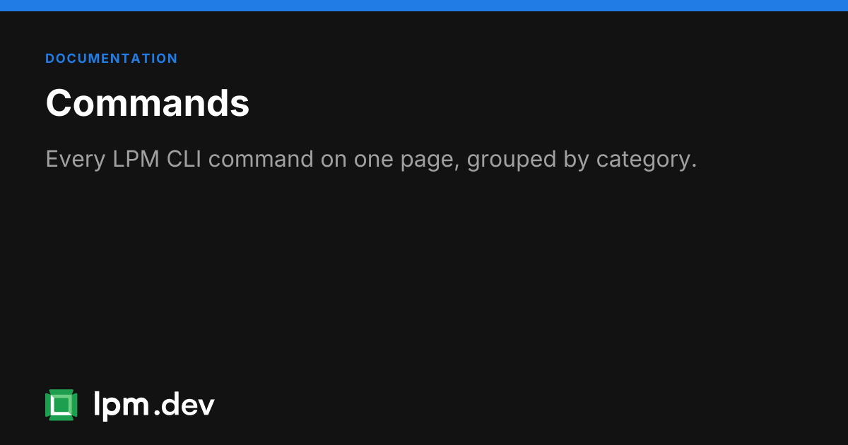 LPM command cheat sheet | LPM CLI